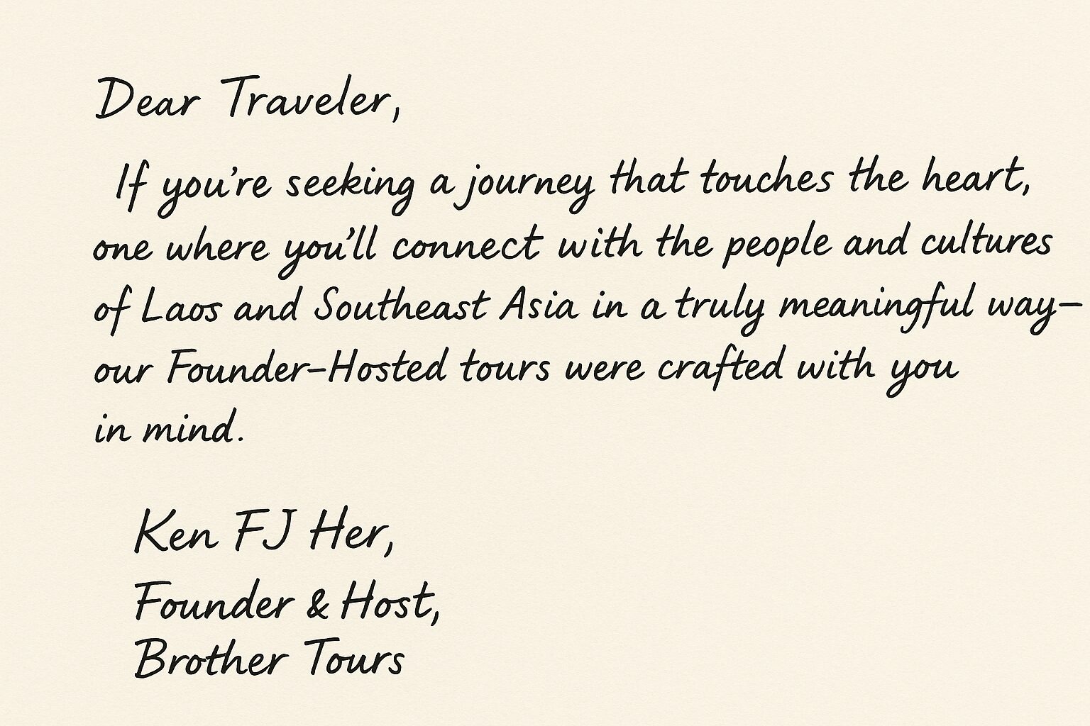 Ken FJ Her Handwritten Letter