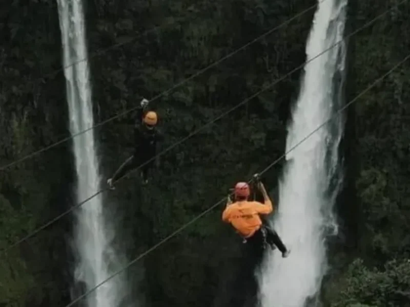 Waterfall and forest adventure scenery in southern Laos for the Southern Laos Delights tour.